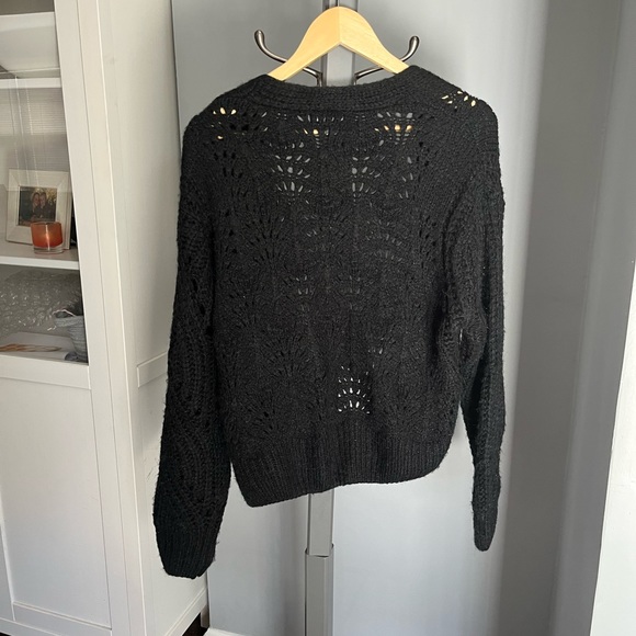 ANTHROPOLOGIE Black Cardigan Size Medium - Picture 2 of 9